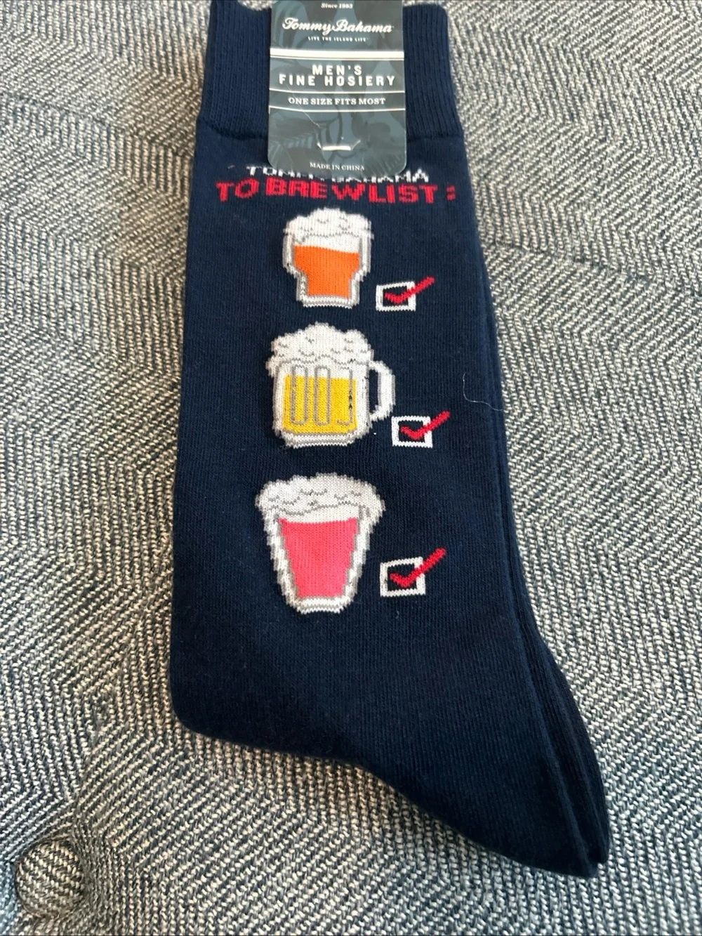 Navy Tommy Bahama Men's Crew Socks 